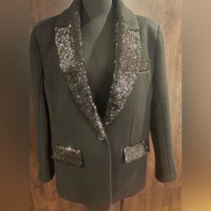 NBD Black Blazer with Sequin Accents